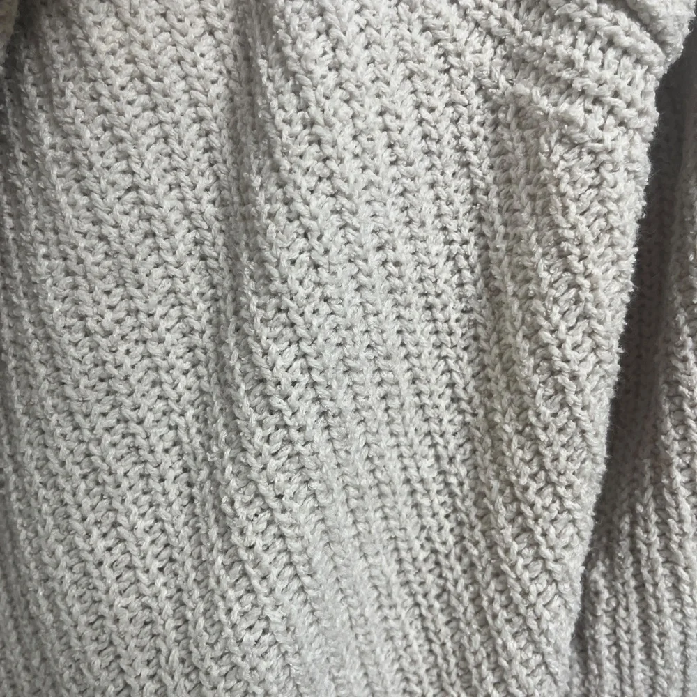 Free People Hooded Knit Cardigan Cream Open Front Draped Sweater Size M/L - Picture 8 of 10
